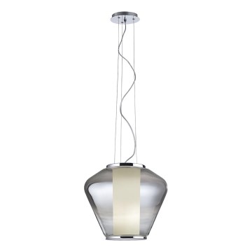Redo 01-1139 - Lustre em cabo FUSION 1xE27/42W/230V pr. 30 cm cromado brilhante/fumado