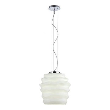 Redo 01-1141 - Pendente com cabo MAGMA 1xE27/42W/230V Ø 30 cm cromo brilhante/branco