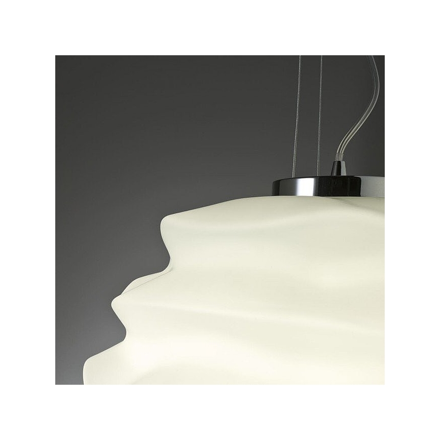 Redo 01-1142 - Lustre em cabo MAGMA 1xE27/42W/230V Ø 38 cm cromado brilhante/branco