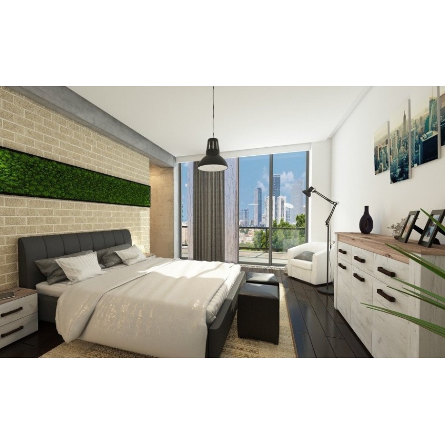 Redo 01-1281 - Lustre suspenso com cabo PEEP 1x E27/42W/230V, diâmetro 34,5 cm, preto