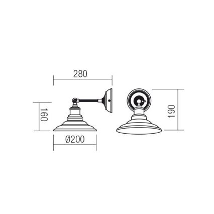 Redo 01-1290 - Luz de parede SPINNER 1xE27/42W/230V