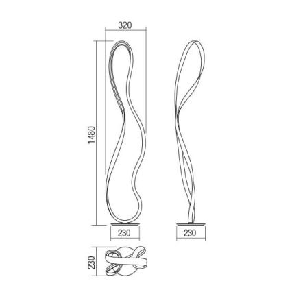 Redo 01-1417 - Candeeiro de pé LED regulável NUBO 1xLED/35W/230V branco