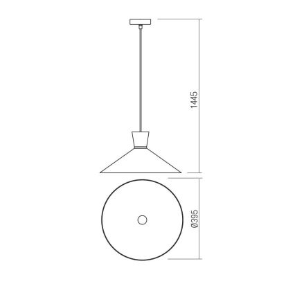 Redo 01-1461 - Candeeiro suspenso KIMONO 1xE27/42W/230V diâmetro 39,5 cm cobre