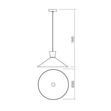 Redo 01-1462 - Candeeiro suspenso KIMONO 1xE27/42W/230V diâmetro 39,5 cm preto