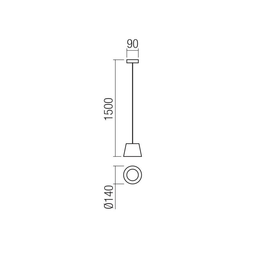 Redo 01-1495 - Lustre LED em cabo LOLLI LED/6W/230V Ø 14 cm branco
