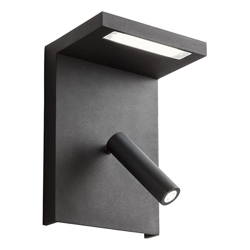 Redo 01-1500 - Foco de parede LED AGOS LED/6W/230V + LED/3,2W USB preto