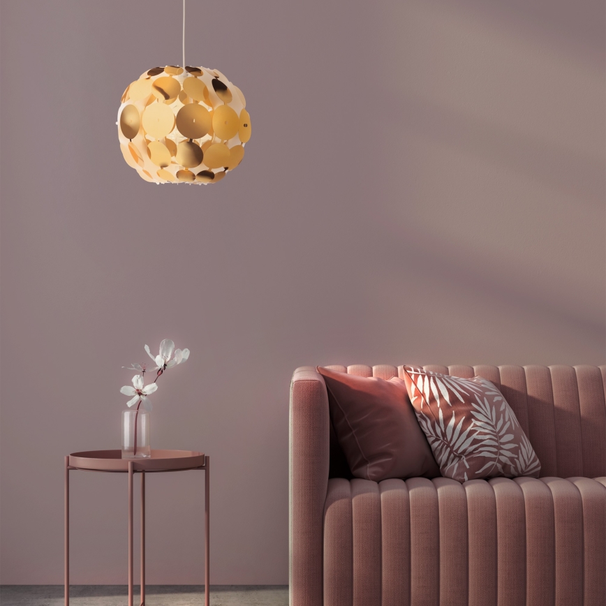 Redo 01-1508 - Candeeiro suspenso ODEON 1xE27/42W/230V diâmetro 36 cm dourado