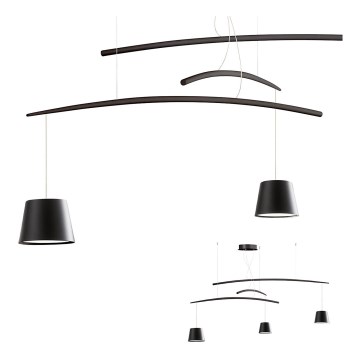 Redo 01-1525 - Candelabro suspenso LED LOLLI 3xLED/6W/230V preto