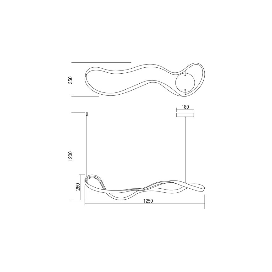 Redo 01-1531 - Lustre LED suspenso por cabo NUBO LED/43W/230V branco