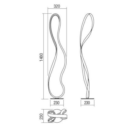 Redo 01-1532 - Candeeiro de chão LED com regulação NUBO LED/34,5W/230V branco