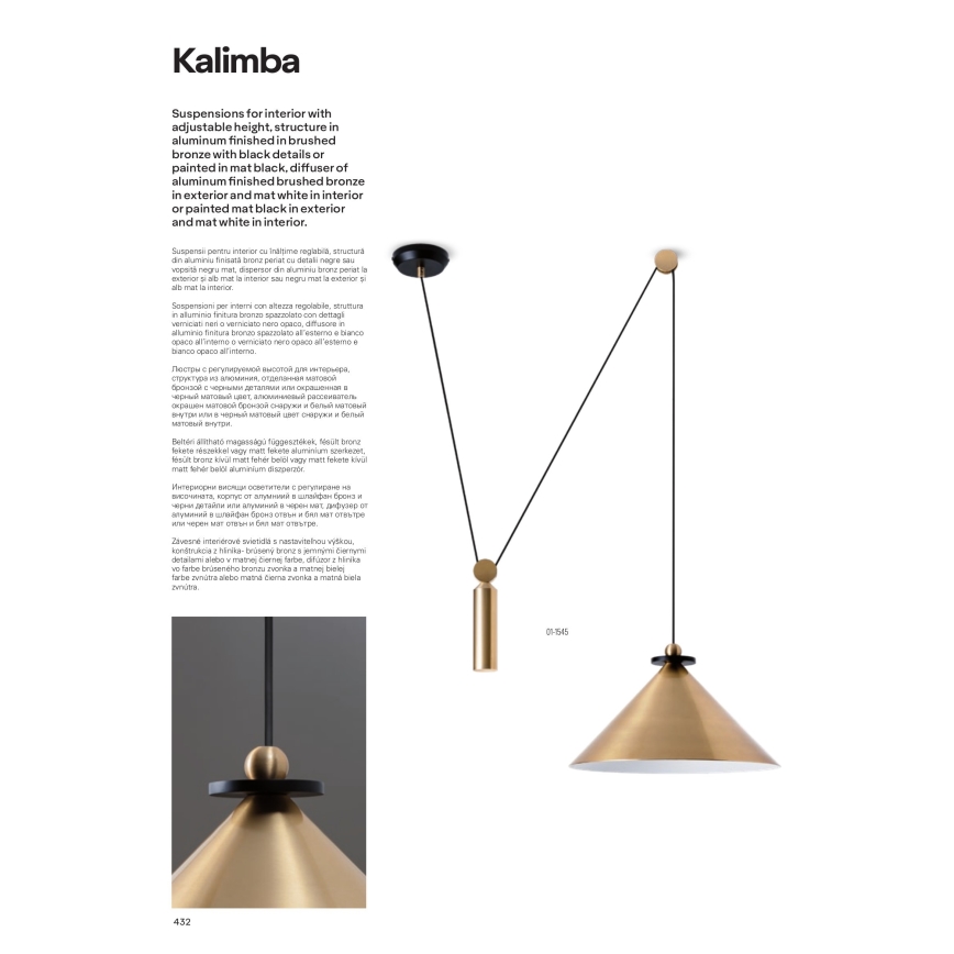 Redo 01-1545 - Candeeiro suspenso KALIMBA 1xE27/42W/230V diâmetro 42 cm aranha bronze