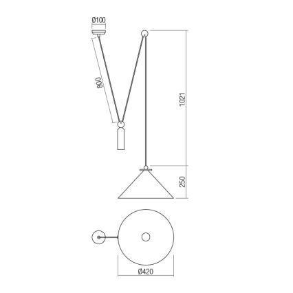 Redo 01-1545 - Candeeiro suspenso KALIMBA 1xE27/42W/230V diâmetro 42 cm aranha bronze