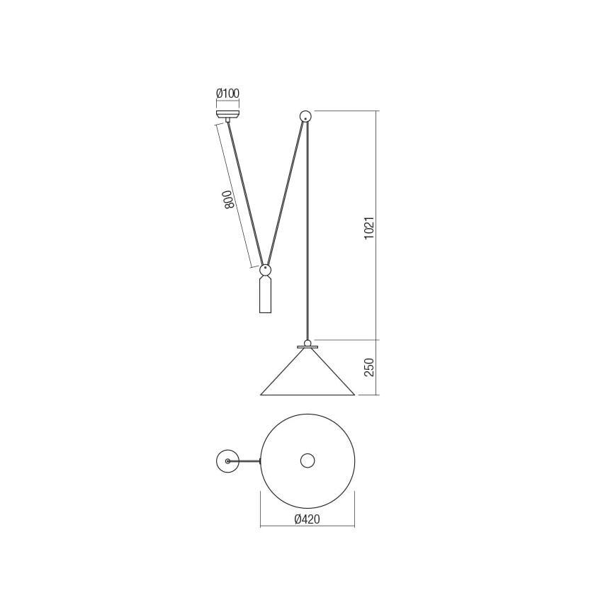 Redo 01-1545 - Candeeiro suspenso KALIMBA 1xE27/42W/230V diâmetro 42 cm aranha bronze