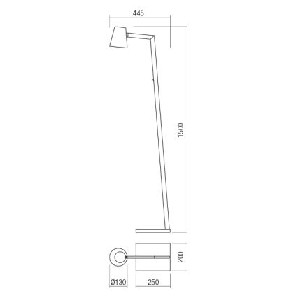 Redo 01-1556 - Candeeiro de pé MINGO 1xE27/42W/230V branco