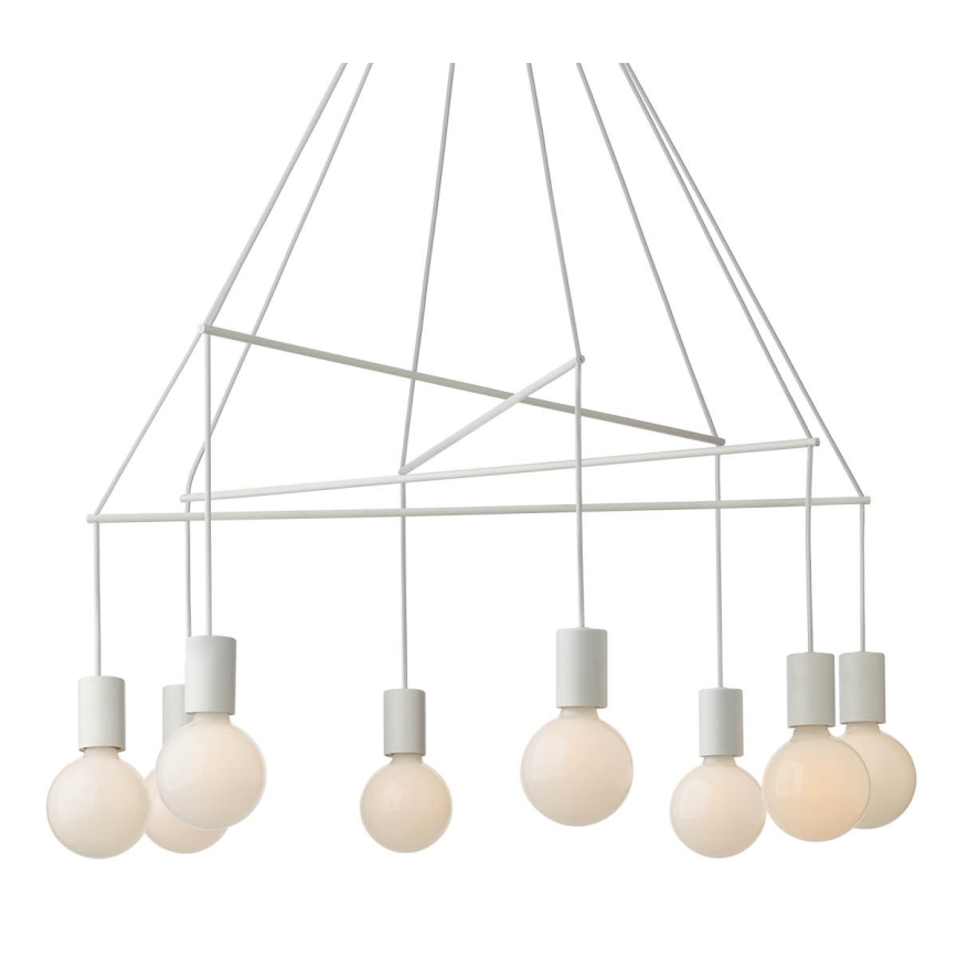 Redo 01-1564 - Lustre suspenso por cabo MIKADO 8xE27/42W/230V Ø 82 cm branco