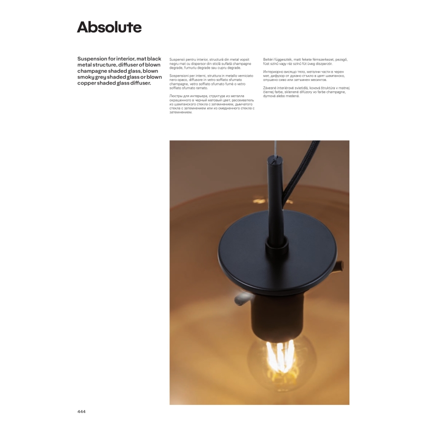 Redo 01-1620 - Candelabro suspenso ABSOLUTE 1xE27/42W/230V cobre
