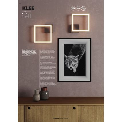 Redo 01-1639 - Luminária de teto LED dimável KLEE LED/30W/230V 45x45 cm dourada