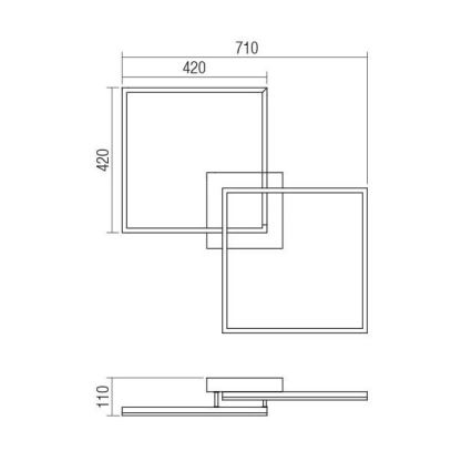 Redo 01-1643 - Candeeiro de teto LED dimerizável KLEE LED/57W/230V dourado
