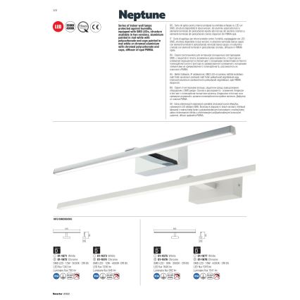 Redo 01-1674 - Luz de espelho de casa de banho LED NEPTUNE LED/12W/230V IP44