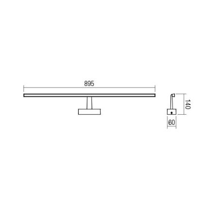 Redo 01-1676 - Iluminação LED para espelho de casa de banho NEPTUNE LED/18W/230V 89,5 cm IP44, acabamento cromado brilhante