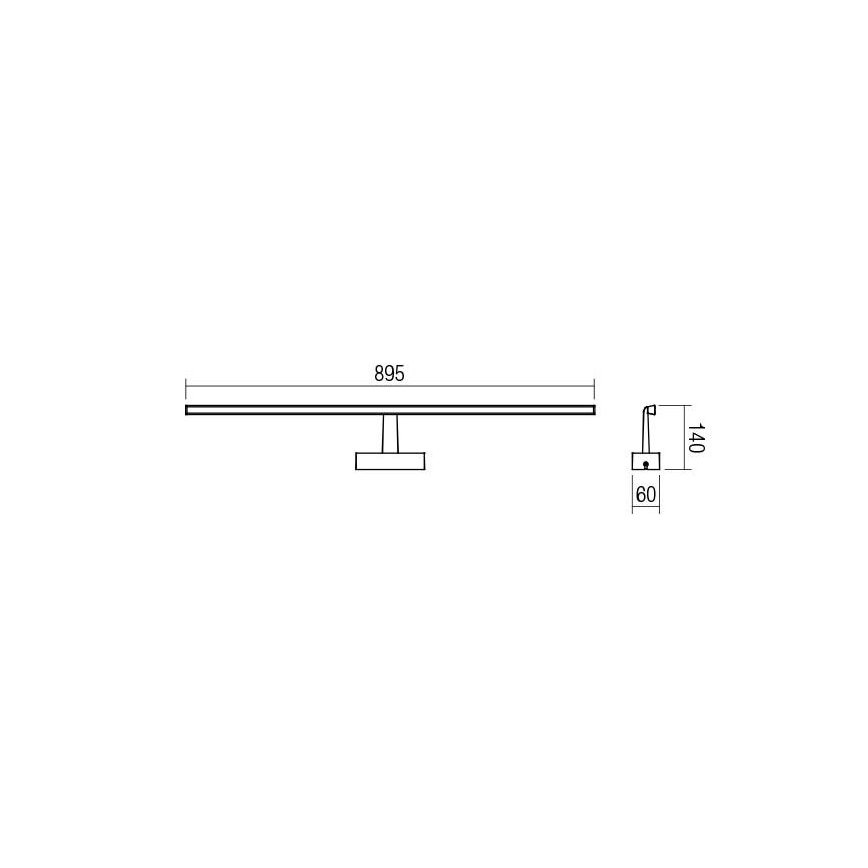 Redo 01-1676 - Iluminação LED para espelho de casa de banho NEPTUNE LED/18W/230V 89,5 cm IP44, acabamento cromado brilhante