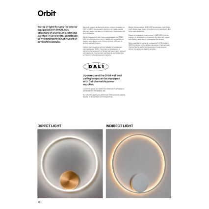Redo 01-1701 - Luz de parede LED ORBIT LED/28W/230V