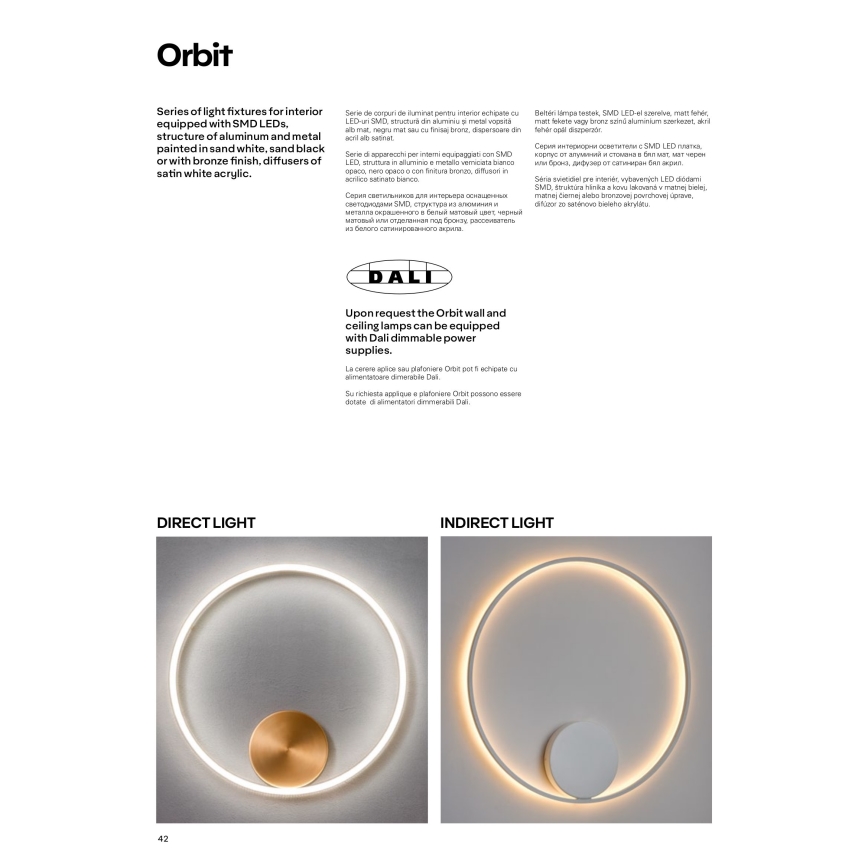 Redo 01-1701 - Luz de parede LED ORBIT LED/28W/230V