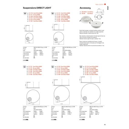 Redo 01-1713 - Candelabro suspenso LED com regulação ORBIT LED/55W/230V bronze
