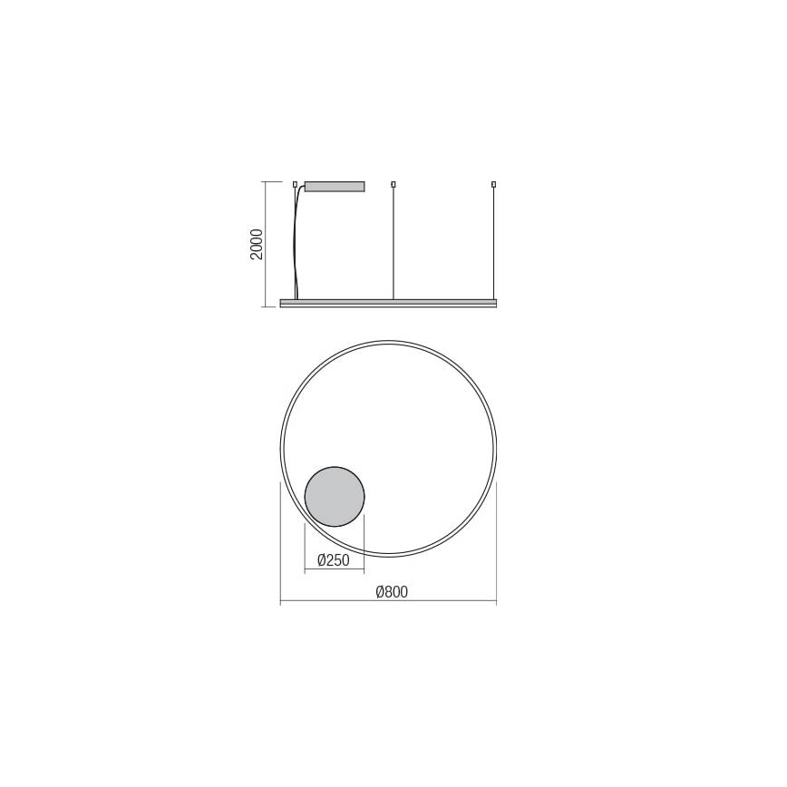 Redo 01-1713 - Lustre LED regulável suspenso por cabo ORBIT LED/55W/230V, bronze
