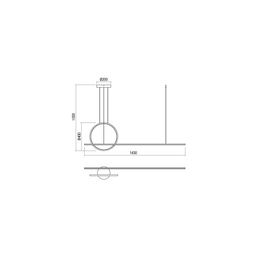 Redo 01-1734 - Candelabro suspenso LED com regulação GIOTTO LED/46W/230V branco