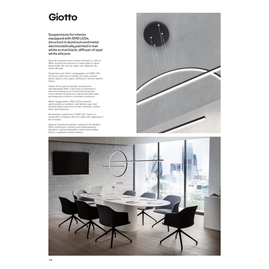 Redo 01-1737 - Lustre LED dimmerizável em cabo GIOTTO LED/56W/230V preto