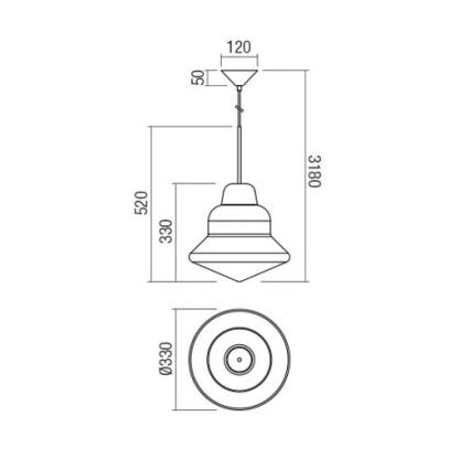 Redo 01-1770 - Candeeiro suspenso AMNO 1x/E27/42W/230V diâmetro 33 cm bege