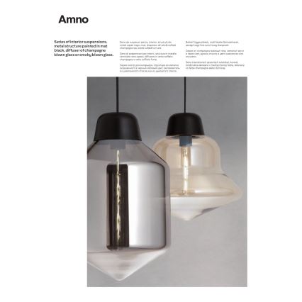 Redo 01-1770 - Pendente em cabo AMNO 1xE27/42W/230V, Ø 33 cm, bege