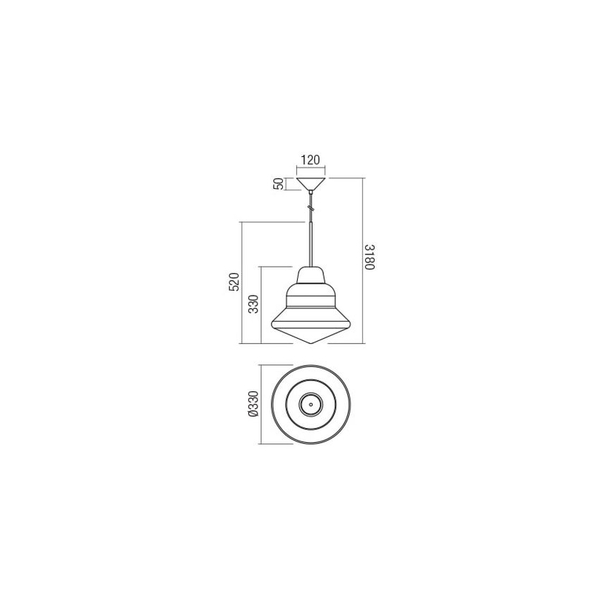 Redo 01-1770 - Pendente em cabo AMNO 1xE27/42W/230V, Ø 33 cm, bege