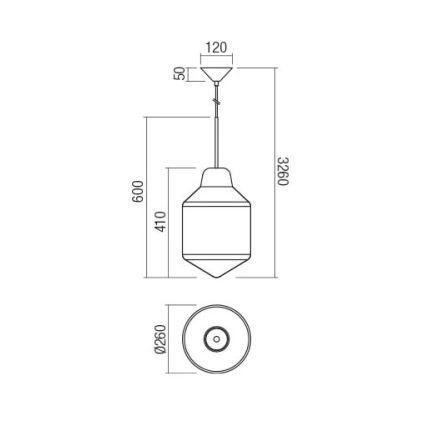 Redo 01-1773 - Candeeiro pendente em cabo AMNO 1xE27/42W/230V Ø 26 cm cinzento