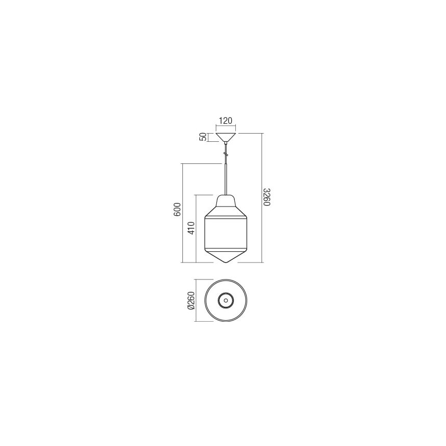 Redo 01-1773 - Candeeiro pendente em cabo AMNO 1xE27/42W/230V Ø 26 cm cinzento