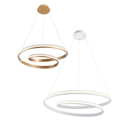 Redo 01-1795 - Lustre suspenso LED regulável em cabo TORSION LED/40W/230V Ø 74 cm branco
