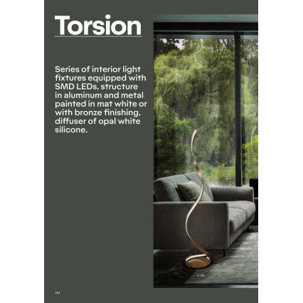 Redo 01-1796 - Lustre LED suspenso por cabo TORSION LED/40W/230V Ø 74 cm bronze