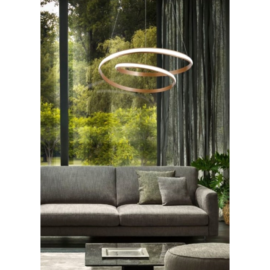 Redo 01-1796 - Lustre LED suspenso por cabo TORSION LED/40W/230V Ø 74 cm bronze