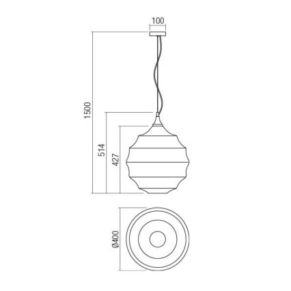Redo 01-1845 - Candeeiro suspenso SLAG 1xE27/42W/230V diâmetro 40 cm cinzento