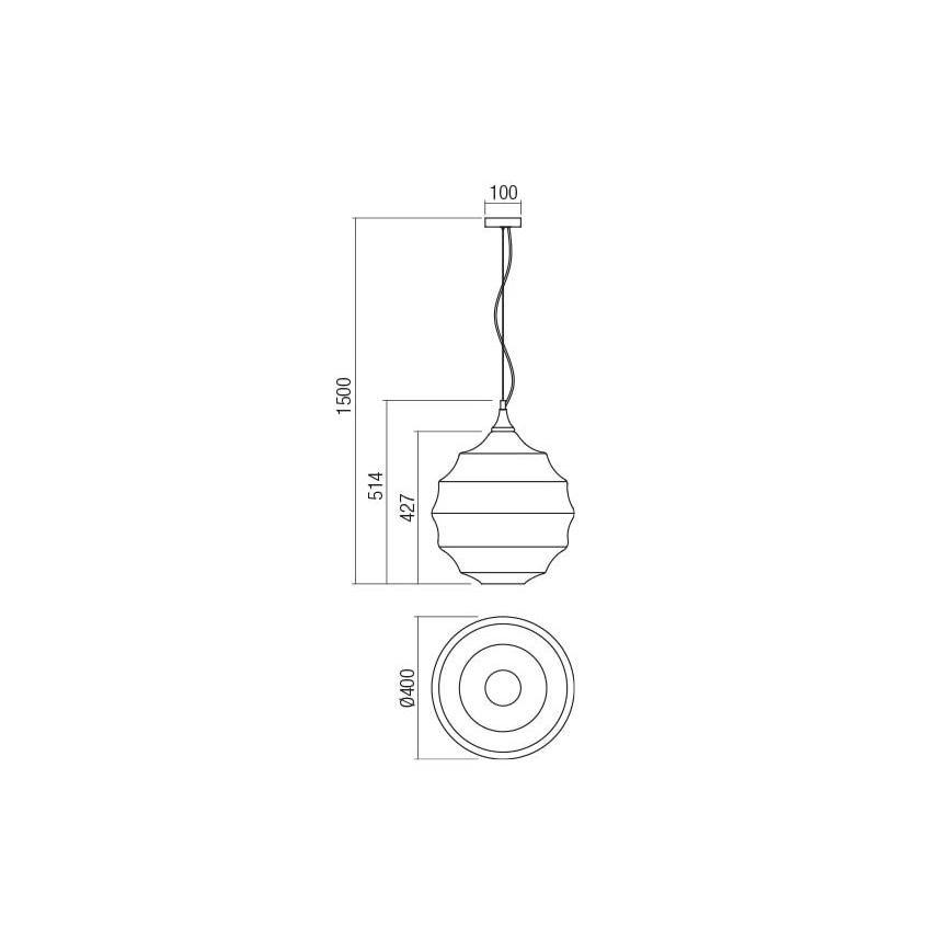 Redo 01-1845 - Candeeiro suspenso SLAG 1xE27/42W/230V diâmetro 40 cm cinzento