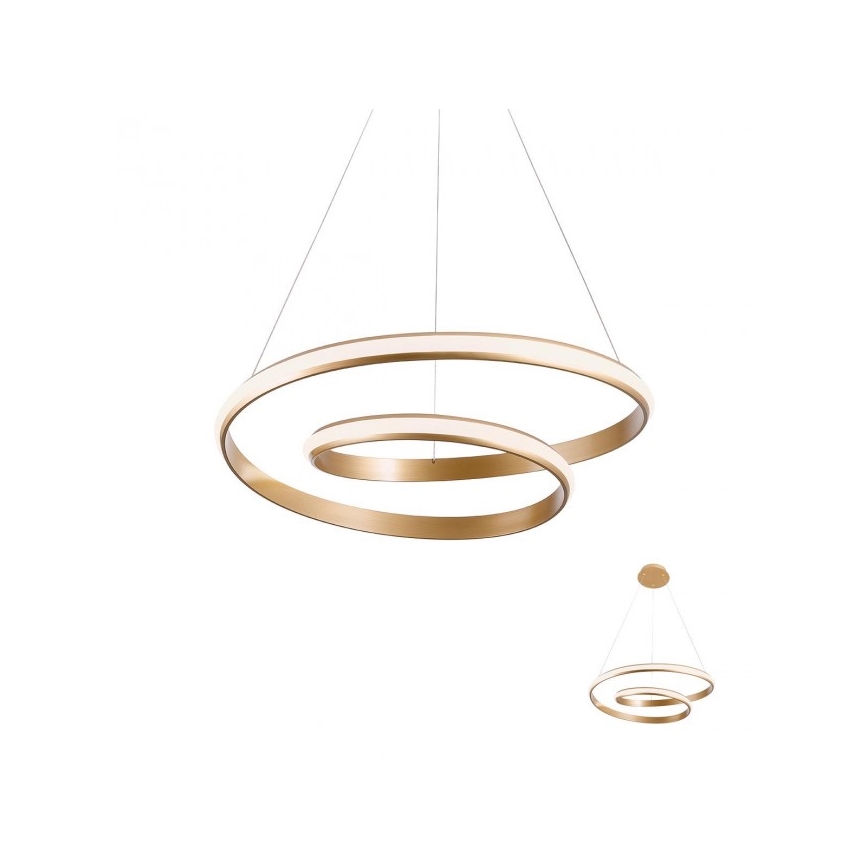 Redo 01-1889 - Lustre pendente LED regulável TORSION LED/29W/230V, diâmetro 55 cm, bronze