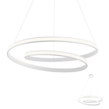 Redo 01-1890 - Lustre LED dimerizável suspenso por cabo TORSION LED/35W/230V diâmetro 75 cm branco