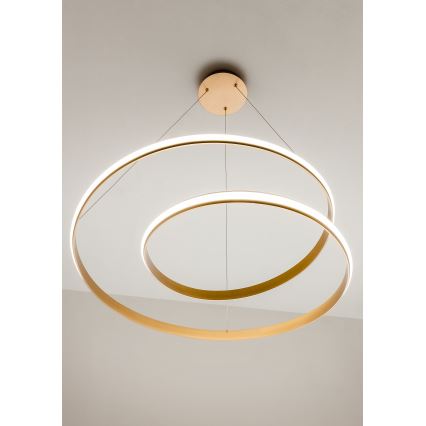 Redo 01-1891 - Lustre pendente regulável em cabo TORSION LED/35W/230V Ø 75 cm, acabamento bronze