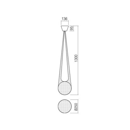 Redo 01-1972 - Lustre LED suspenso por cabo ALLURIA 1xE27/5W/230V Ø 25 cm