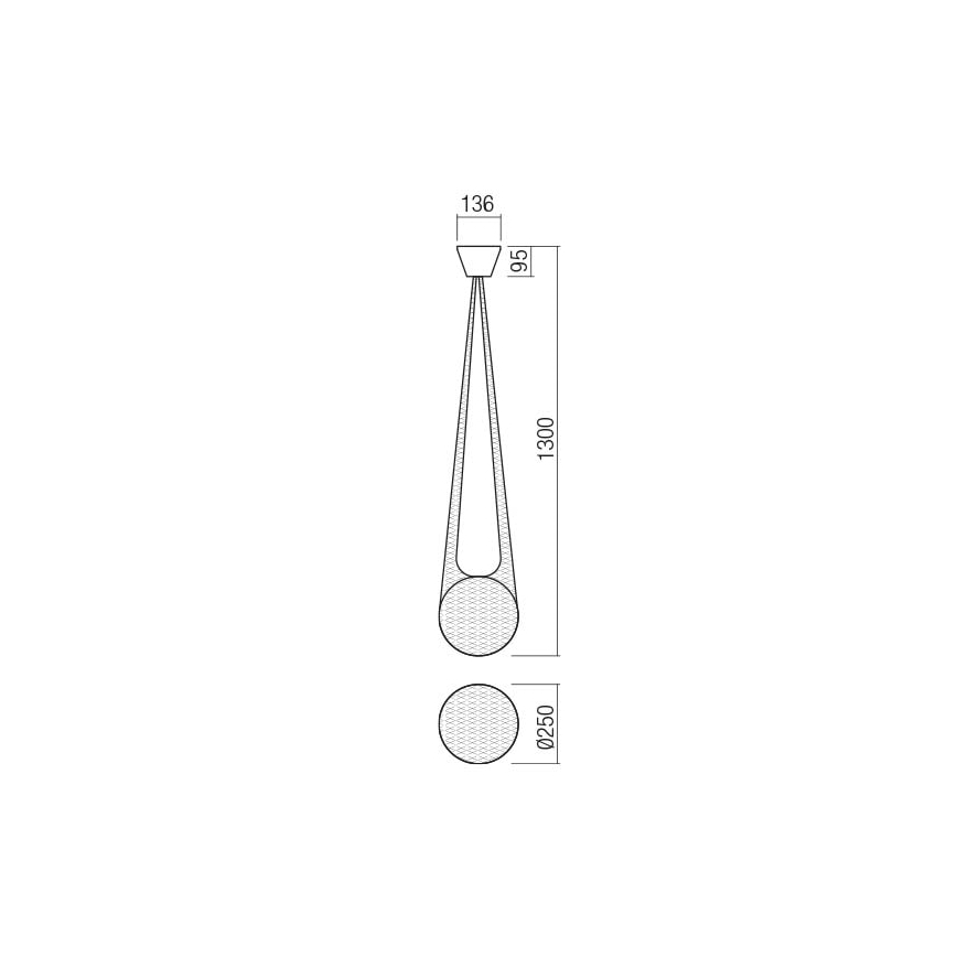 Redo 01-1972 - Lustre LED suspenso por cabo ALLURIA 1xE27/5W/230V Ø 25 cm