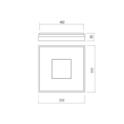 Redo 01-2000 - Candeeiro de tecto LED regulável MAYA LED/55W/230V 51x51 cm dourado