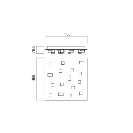 Redo 01-2017 - Iluminação de teto LED PIXEL LED/48W/230V 3000K 45x45 cm preto