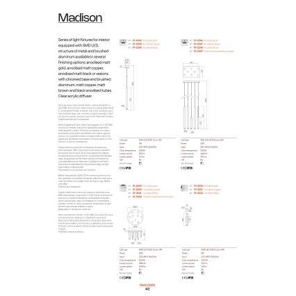 Redo 01-2033 - Iluminação de parede LED MADISON 4xLED/4W/230V dourada
