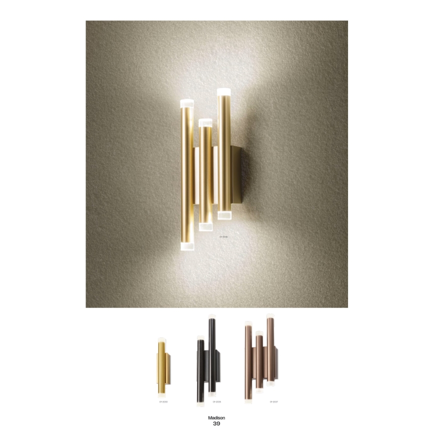 Redo 01-2037 - Iluminação de parede LED MADISON 6xLED/4W/230V cobre